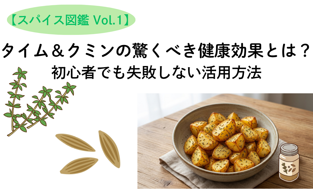 【スパイス図鑑 Vol.1】タイム＆クミンの驚くべき健康効果とは？初心者でも失敗しない活用方法